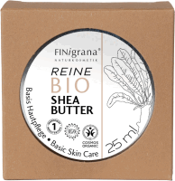 Artikelbild: Reine Bio Shea-Butter Körperbutter 25ml in Weißblechdose, Umkarton