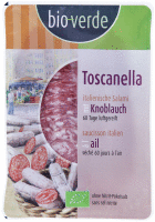Toscanella Salami Aufschnitt aus Italien 80 g grober Wurstteig, vom Schwein