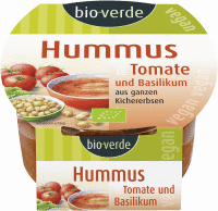 Artikelbild: Hummus mit Tomate-Basilikum