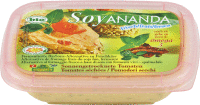 Soyananda Tomaten - vegane Alternative zu Frischkäse aus fermentiertem BioSoya mit sonnengetrockneten BioTomaten.