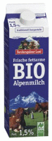 Frische Bio-Alpenmilch 1l traditionell hergestellt 1,5% Fett