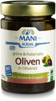 Artikelbild: MANI Grüne & Kalamata Oliven in Olivenöl, bio, NL